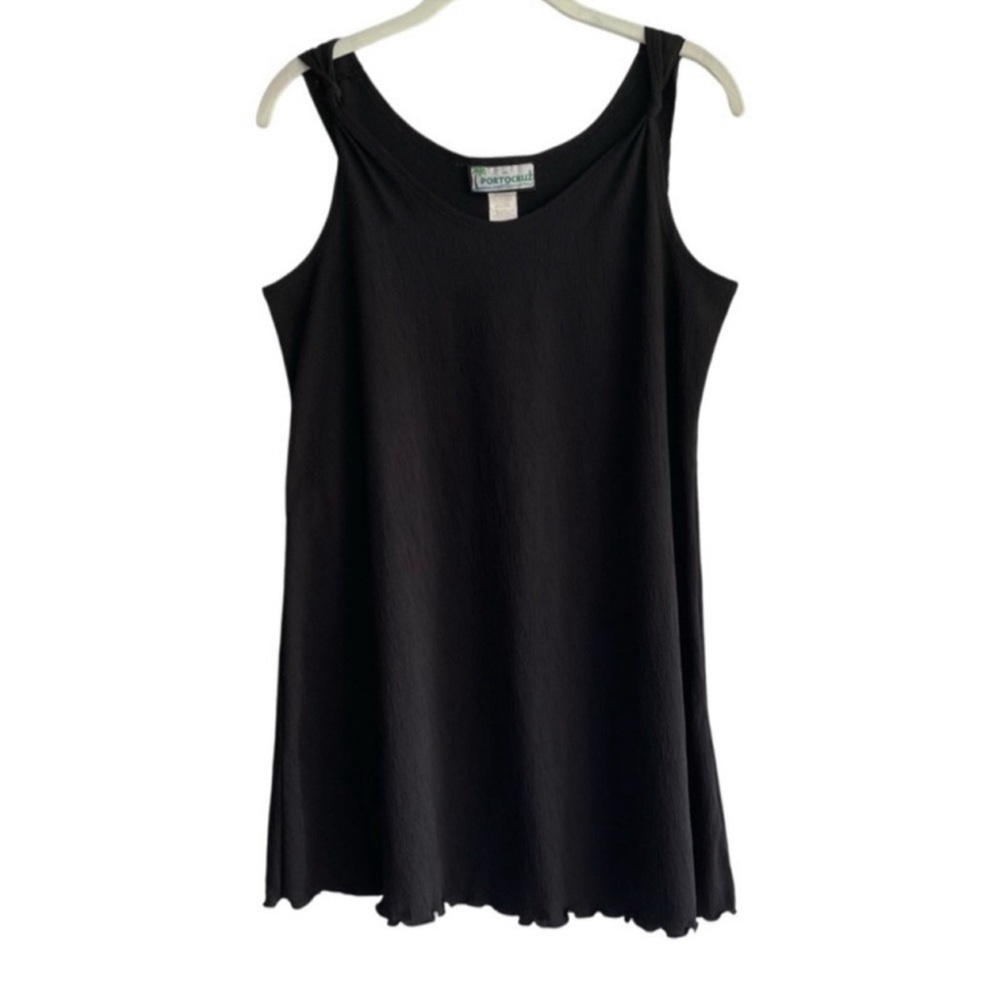 Portocruz Swim Coverup Dress Short Mini Black Size S